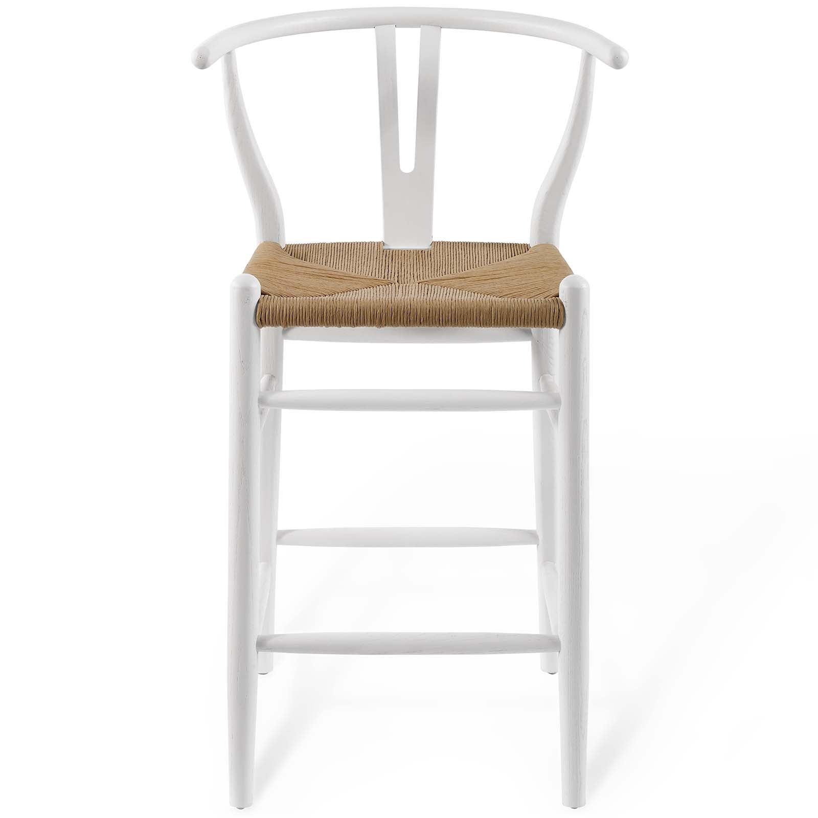 White Wood Counter Stool Set of 2 E36389