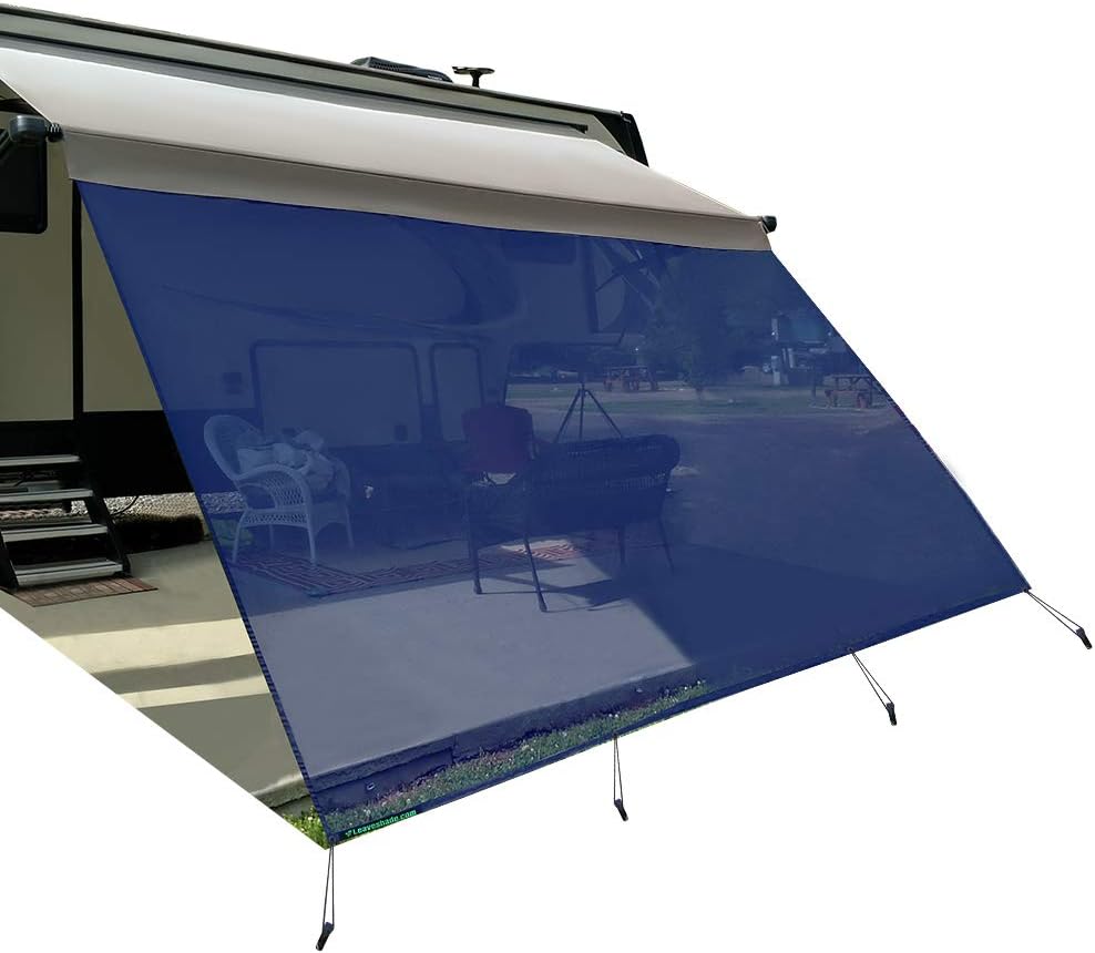 7'X10'3'' Black Mesh RV Awning Sunshade Screen Z661