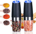 2Pcs Battery Powered Electric Pepper and Salt Grinders Set with LED Light E322