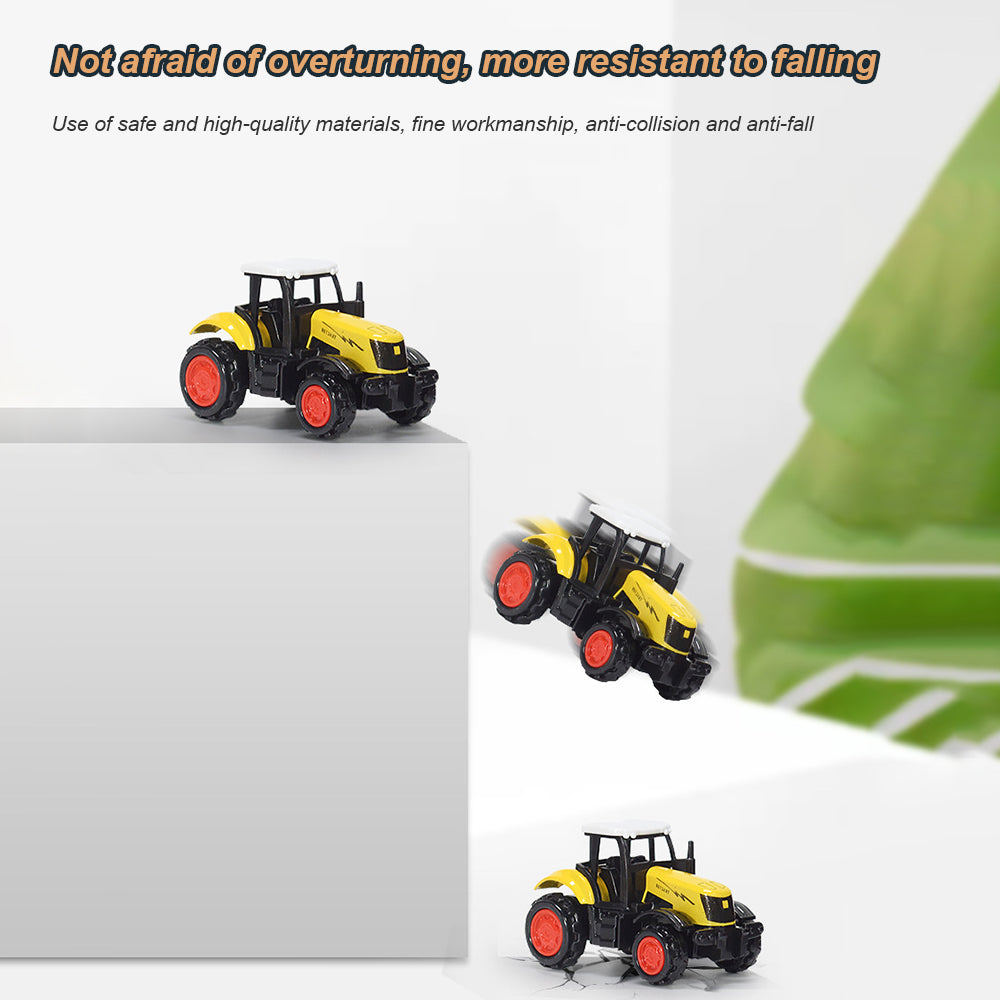 3 Pieces Die-Cast Metal Toy Farm Tractors Truck and Trailers Set R623690