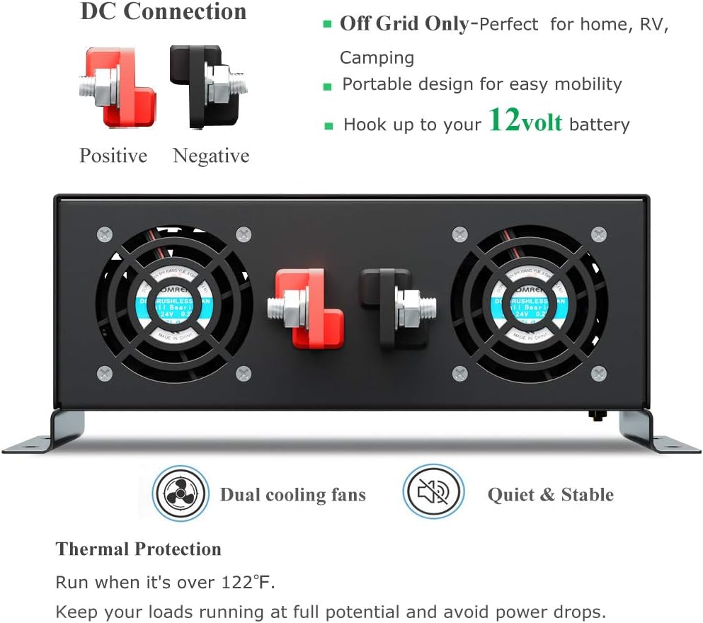 3500W 12V Black Power Inverter O84499