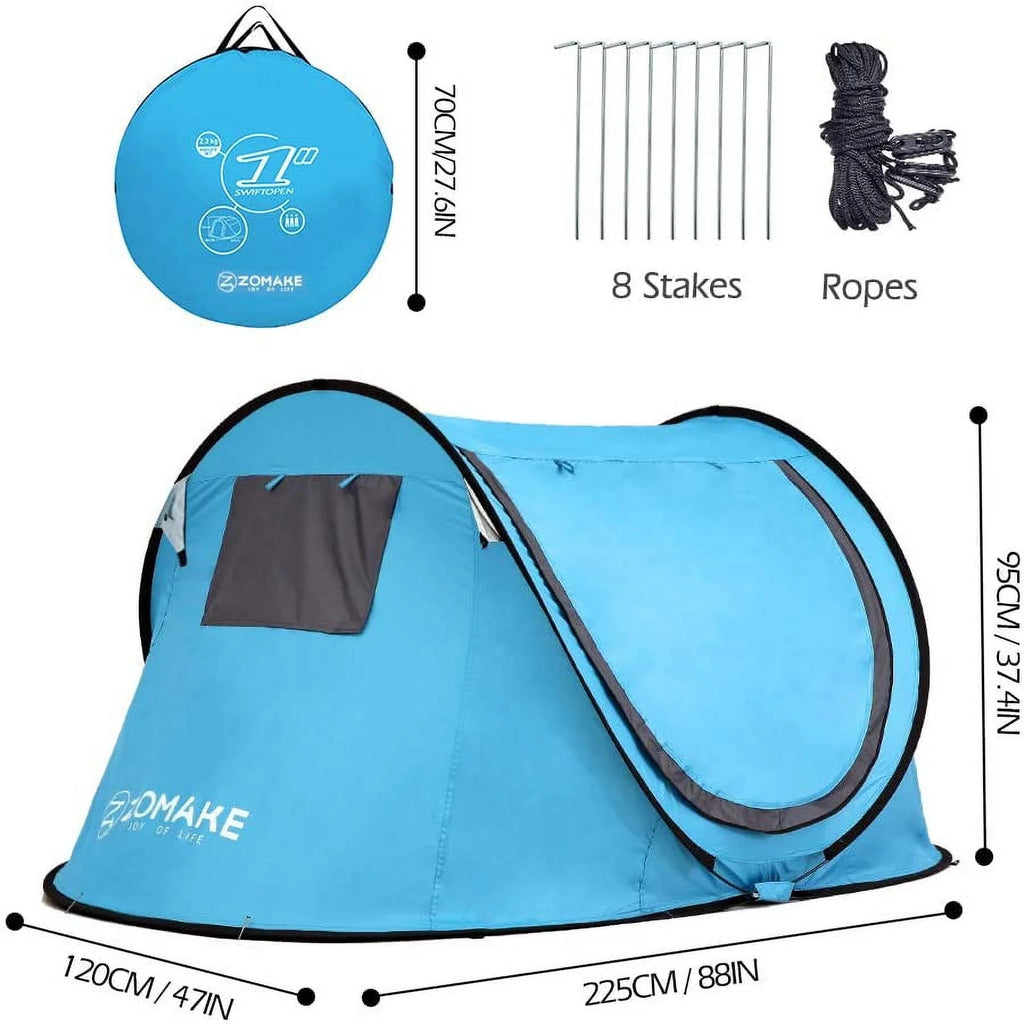 Pop Up Tent 3 4 Person Beach Tent Sun Shelter with UV Protection X599