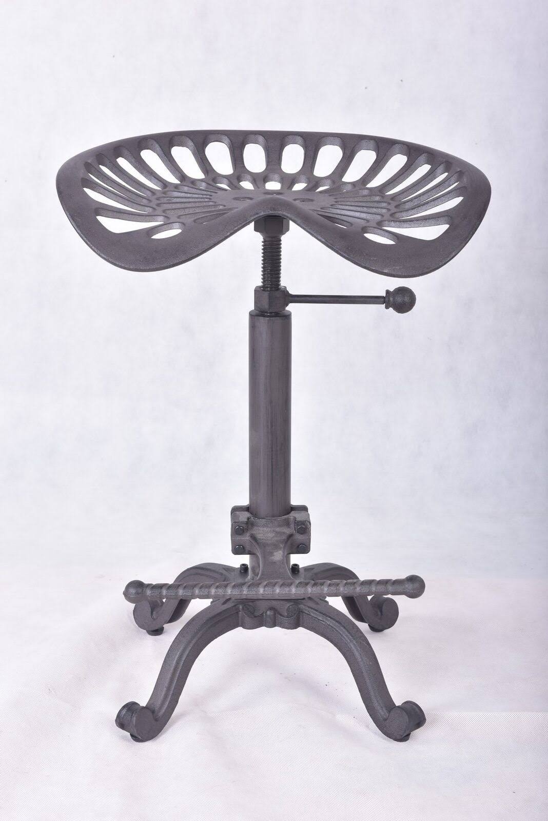 Rustic Industrial Farmhouse Tractor Seat Adjustable Bar Stool S7112