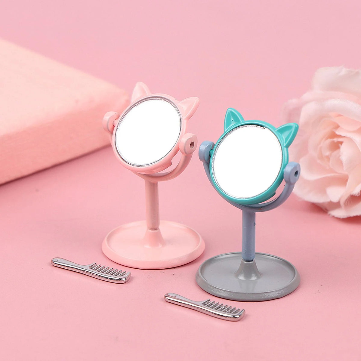 1/12 Mini Rabbit Ears Mirror Dollhouse Furniture N944006
