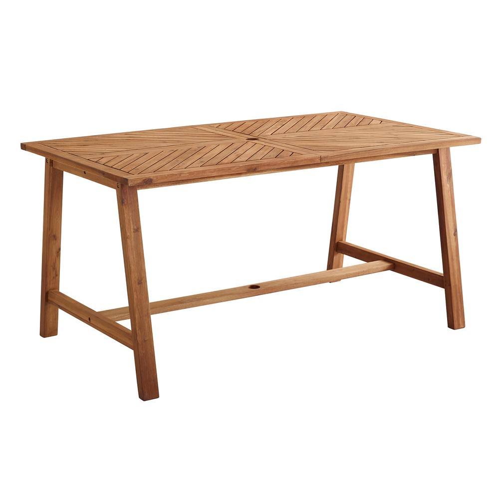 Brown Acacia Wood Outdoor Dining Table L6207