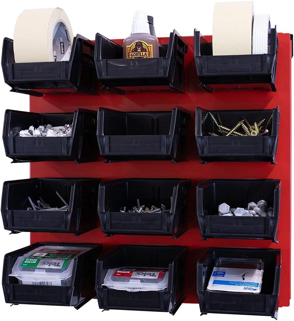Wall Mounted 16" x 16" Metal Bin Storage System, Pack of 2 R640267