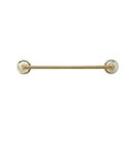 Satin Nickel Wall Mount Towel Bar with Green Marble Handles O4140