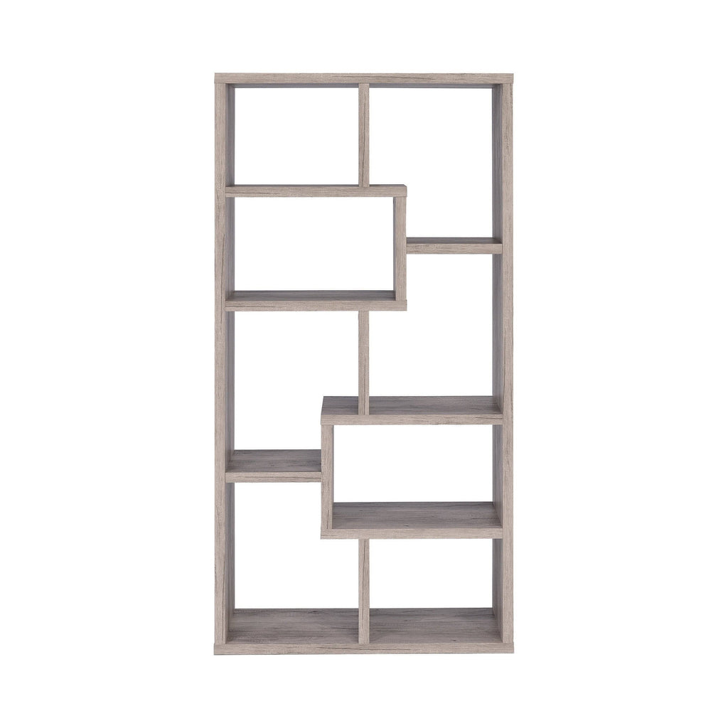 8-Shelf Geometric Bookcase Cappuccino K613217