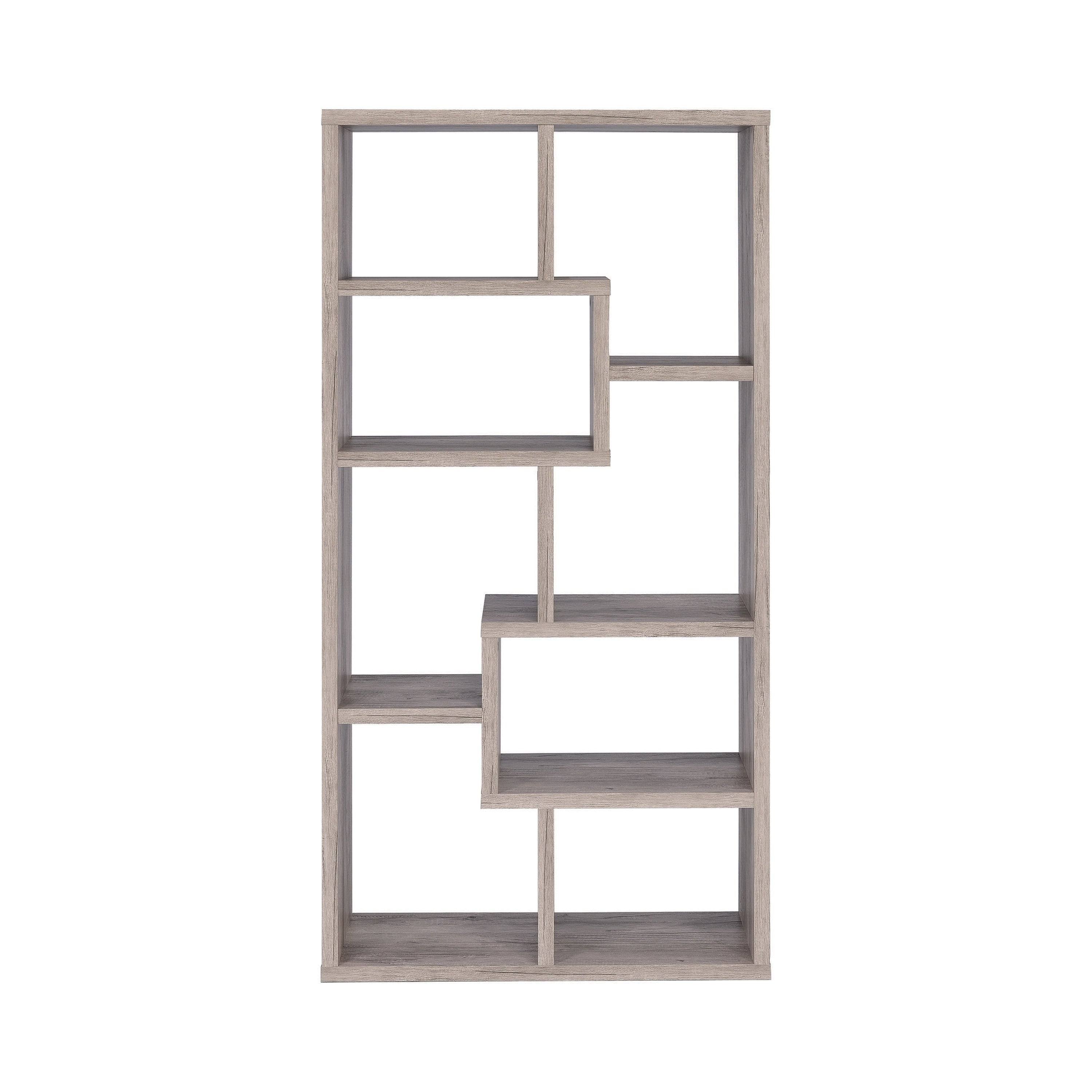 8-Shelf Geometric Bookcase Cappuccino K613217