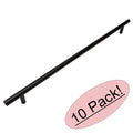Flat Black Solid Steel 3/8 inch Slim Line Euro Style Cabinet Hardware Bar Pull 26-1/2 inch L731155