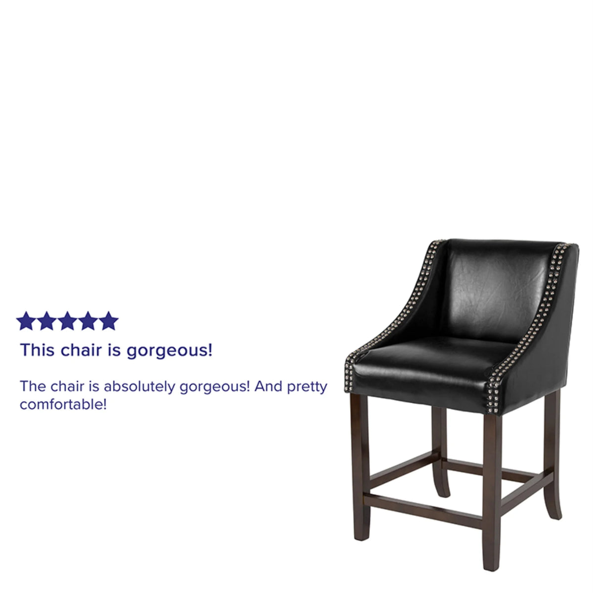 Black Faux Leather Counter Stool Set of 2 F683674
