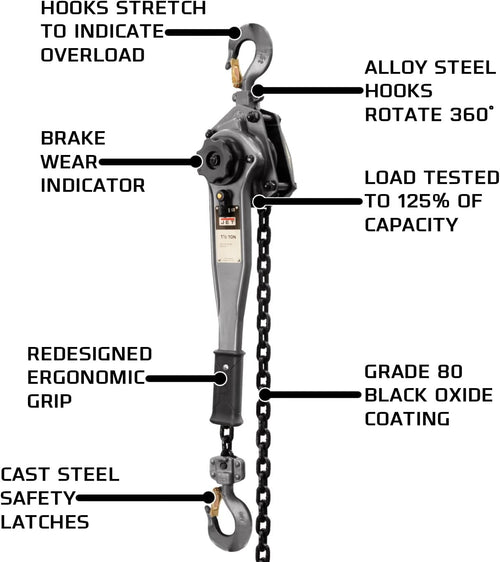 1-1/2-Ton Chain Hoist with 10' Lift R607