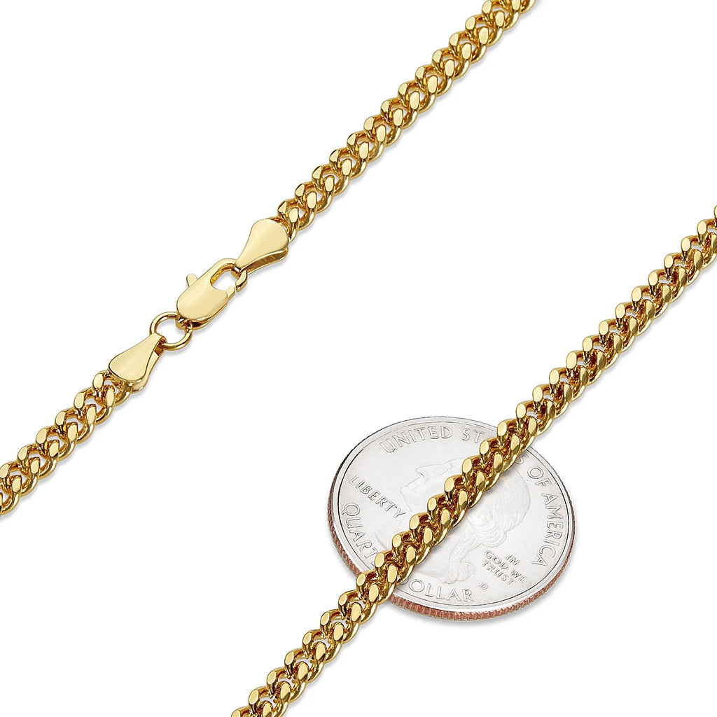 14K Gold Plated Natal Cross Pendant with 30" Curb Chain Necklace Set D899766