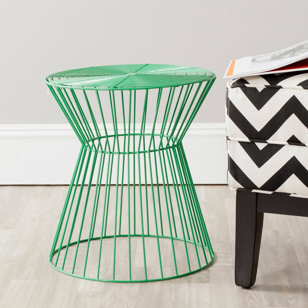 Green Iron Wire Stool R3643