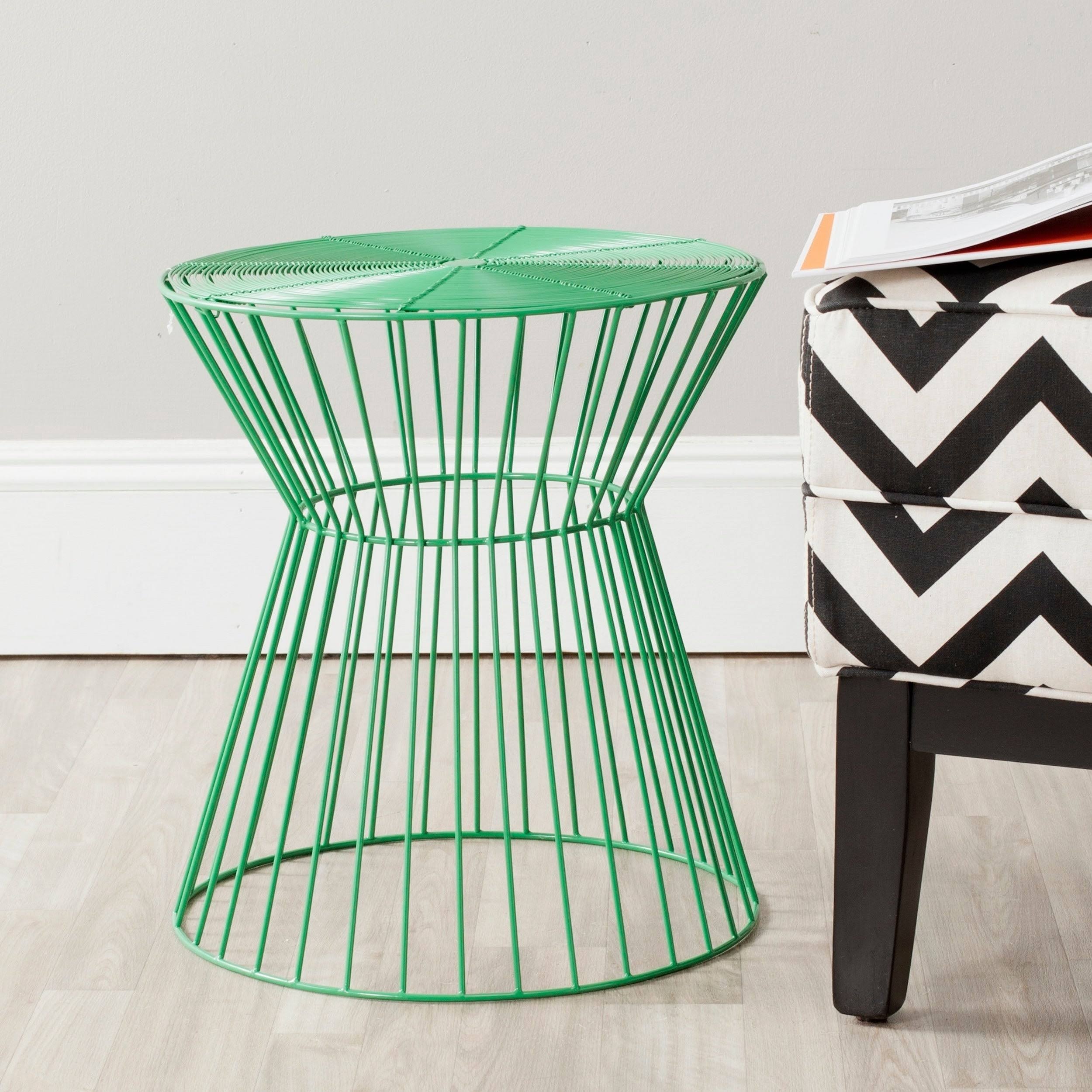 Green Iron Wire Stool R3643