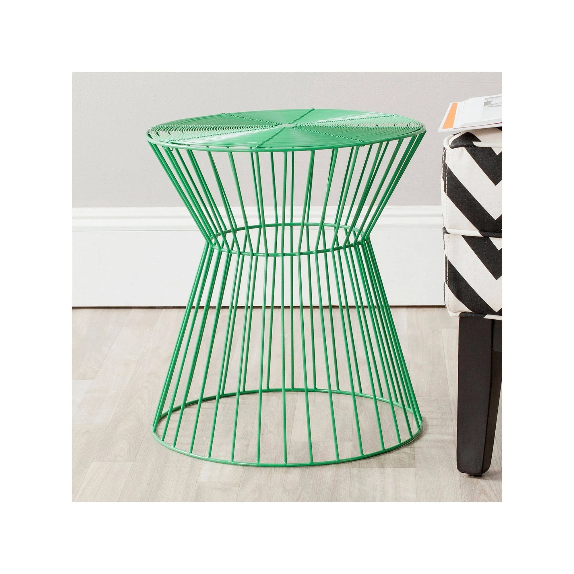 Green Iron Wire Stool R3643