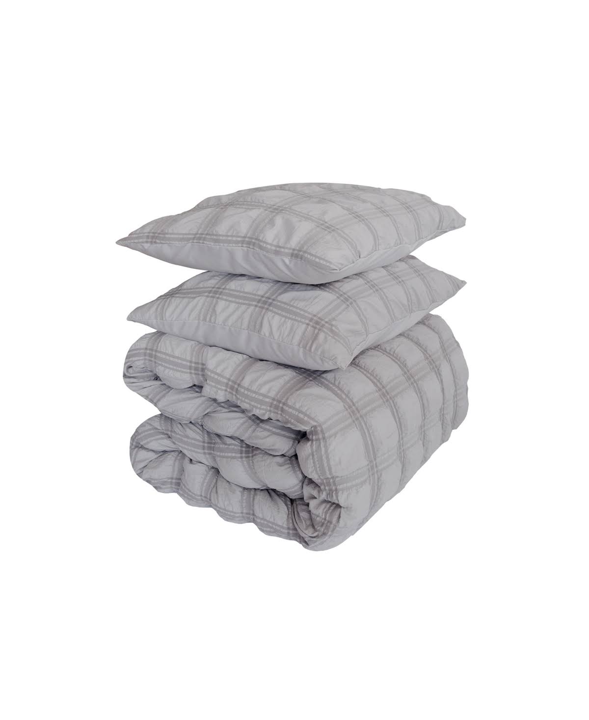 Grey Oversized Waffle Comforter 3 PC Set Full/Queen I105969