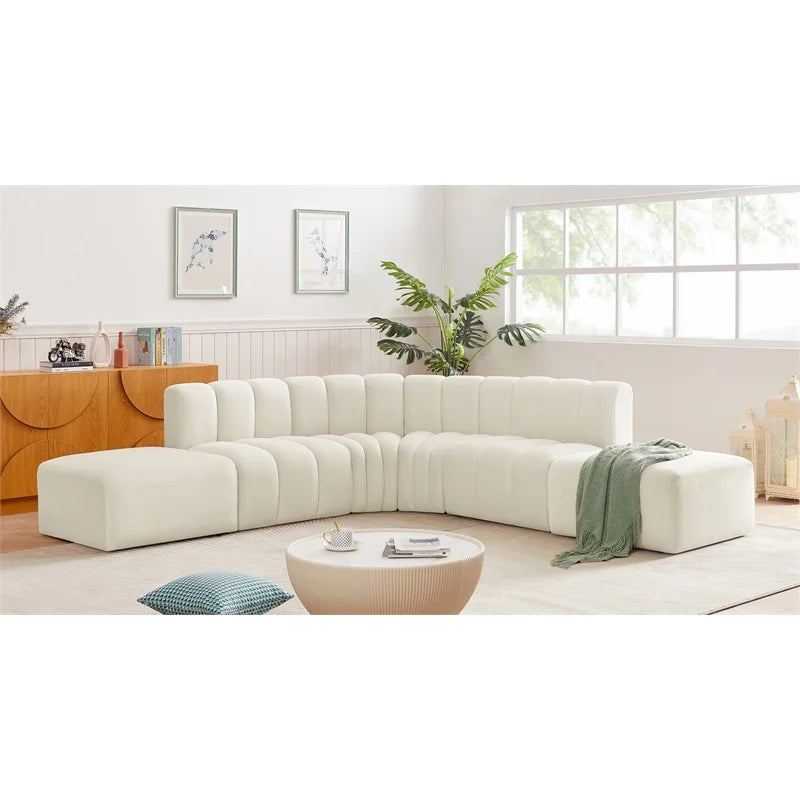 Cream Velvet Modular Sofa H667
