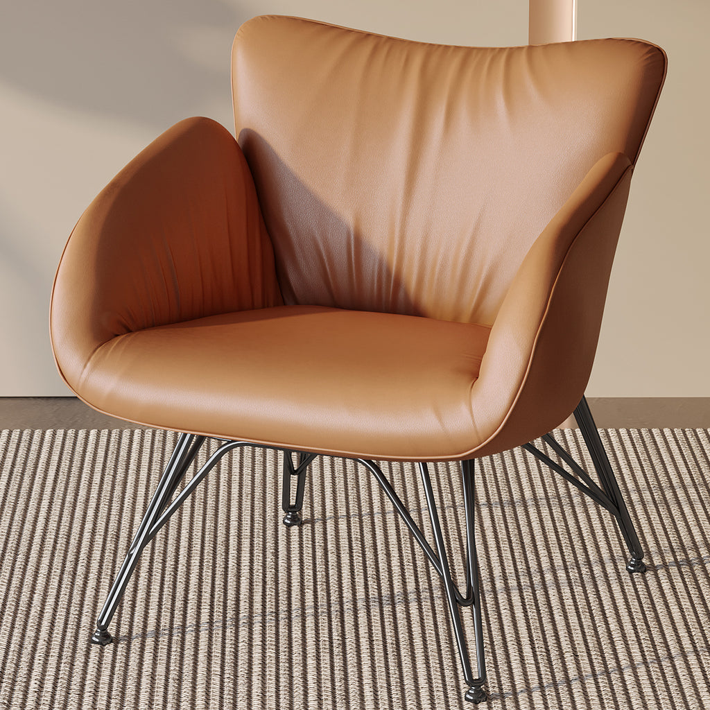 Orange Leather Accent Armchair J25025