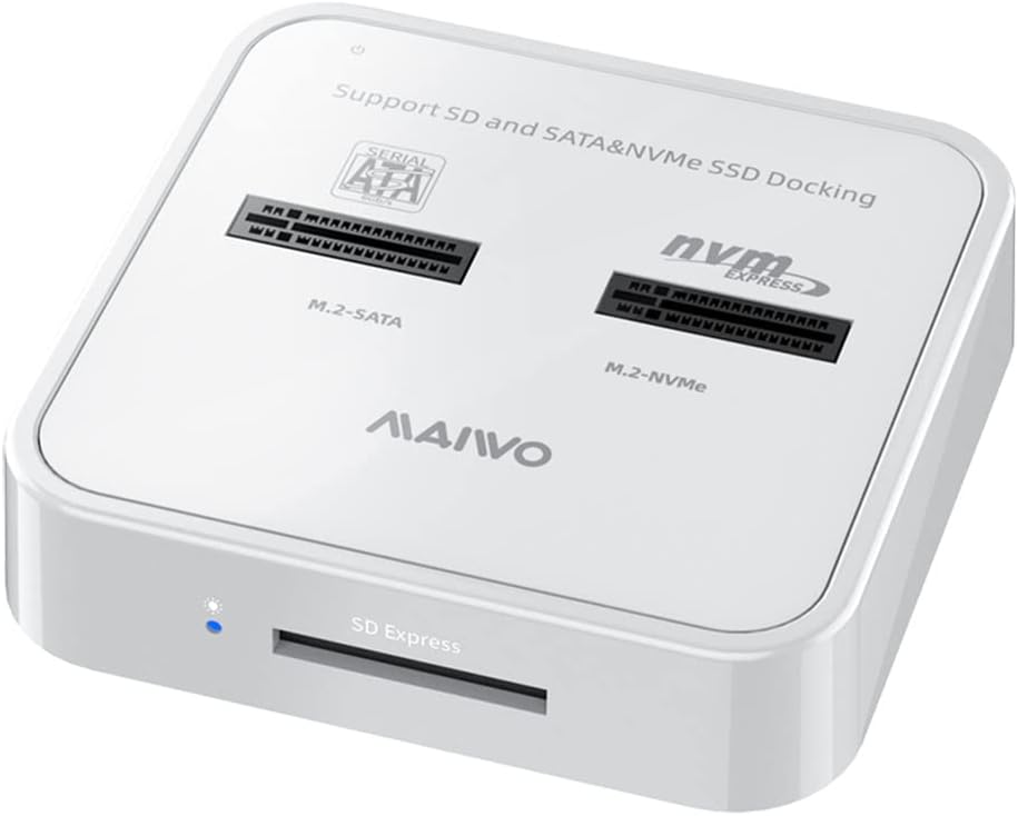M.2 SATA/NVMe Docking Station, USB C 10Gbps Clone Duplicator, with SD Express Card Base E970
