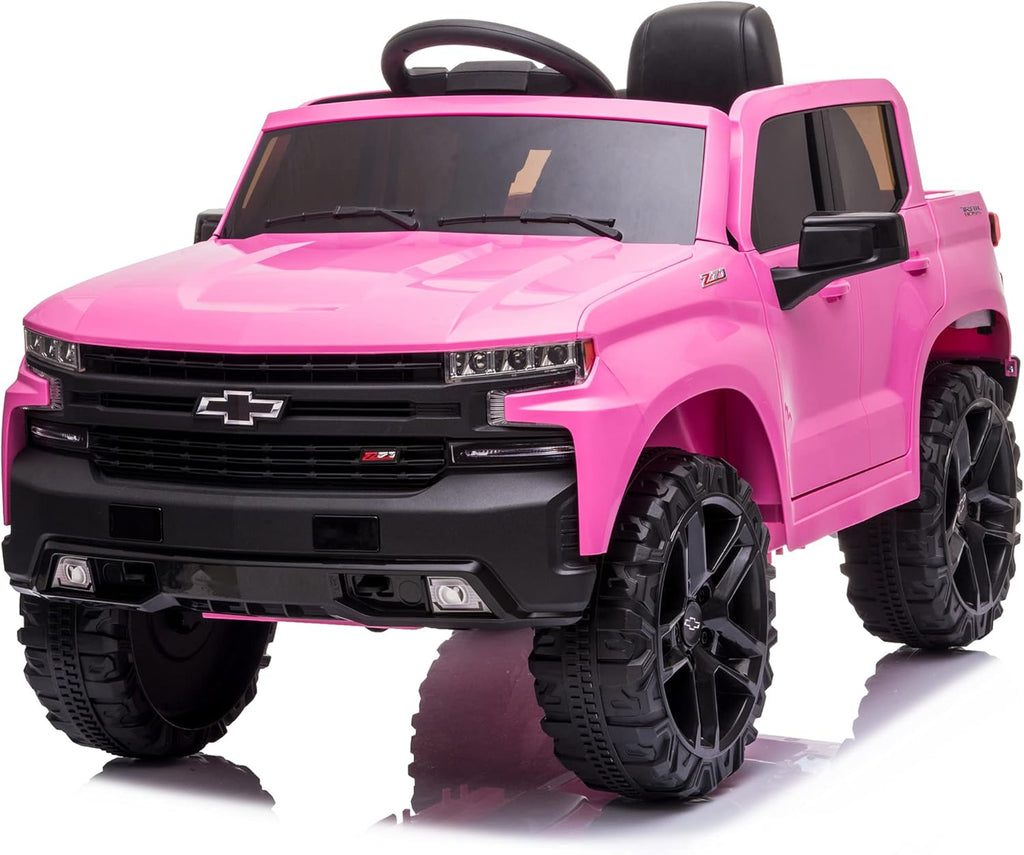White 12V Licensed Chevrolet Silverado Trail Boss LT Kids Ride On Truck with Remote Control C5207