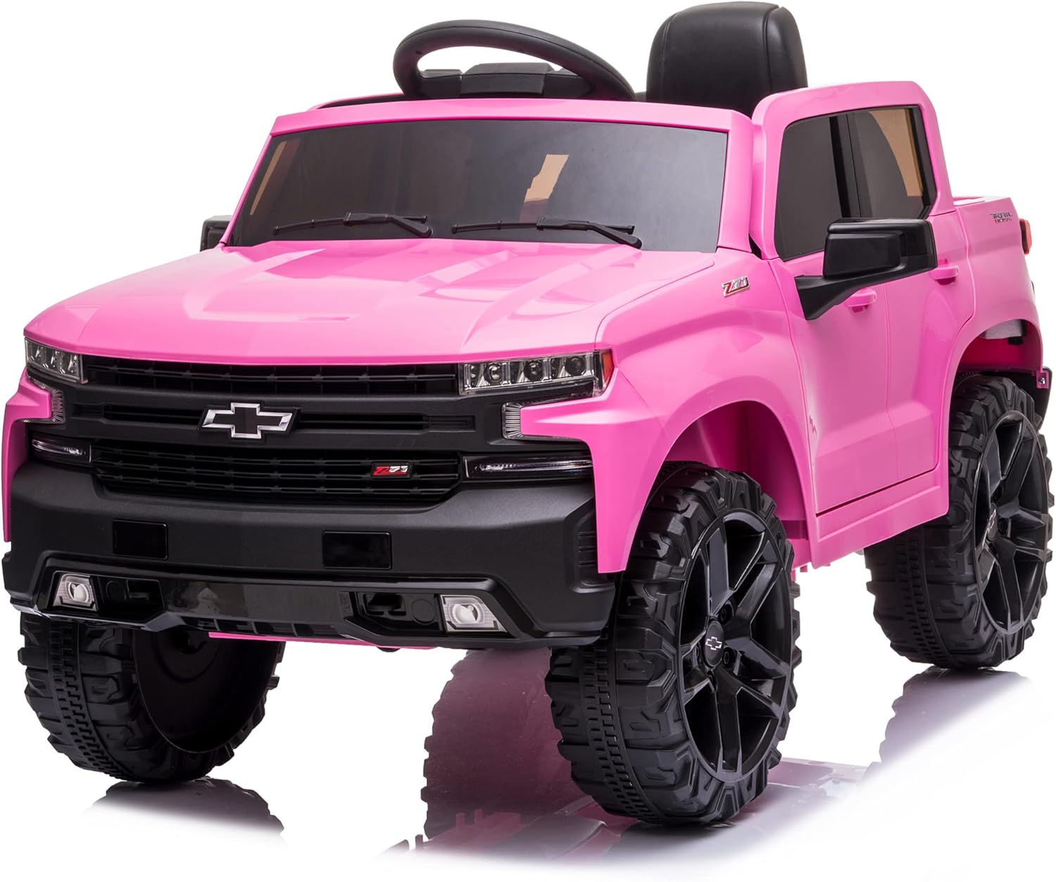White 12V Licensed Chevrolet Silverado Trail Boss LT Kids Ride On Truck with Remote Control C5207