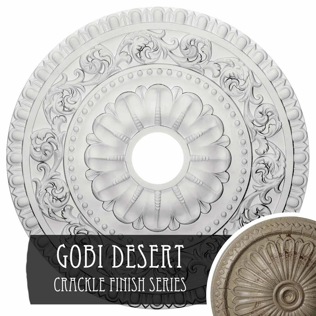 23 1/2x22OD x 3 1/2x22ID x 2 1/8x22P Ceiling Medallion V60278