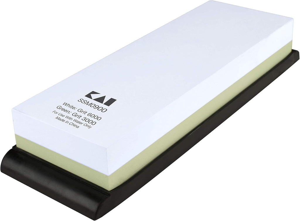 Combination Whetstone, 3000 and 6000 Grit, Rubber Base, 7.5 x 3 x 1.5 inches Y3783