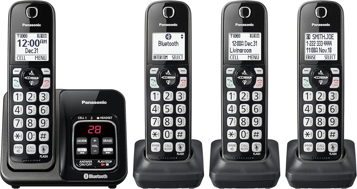 3 Cordless Handsets Expandable Cordless Phone System with Answering Machine and Call Blocking T29467