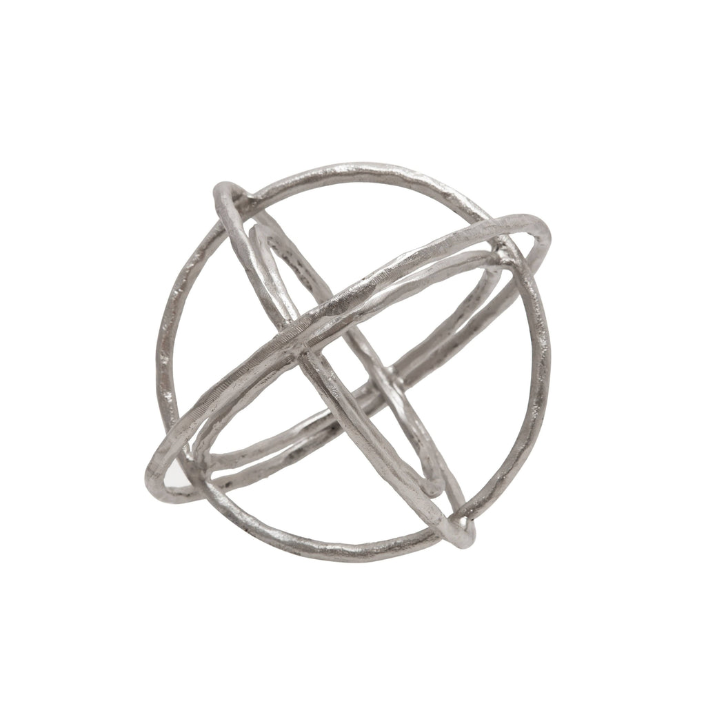 Silver Metal Armillary Orb Table Decor P97391