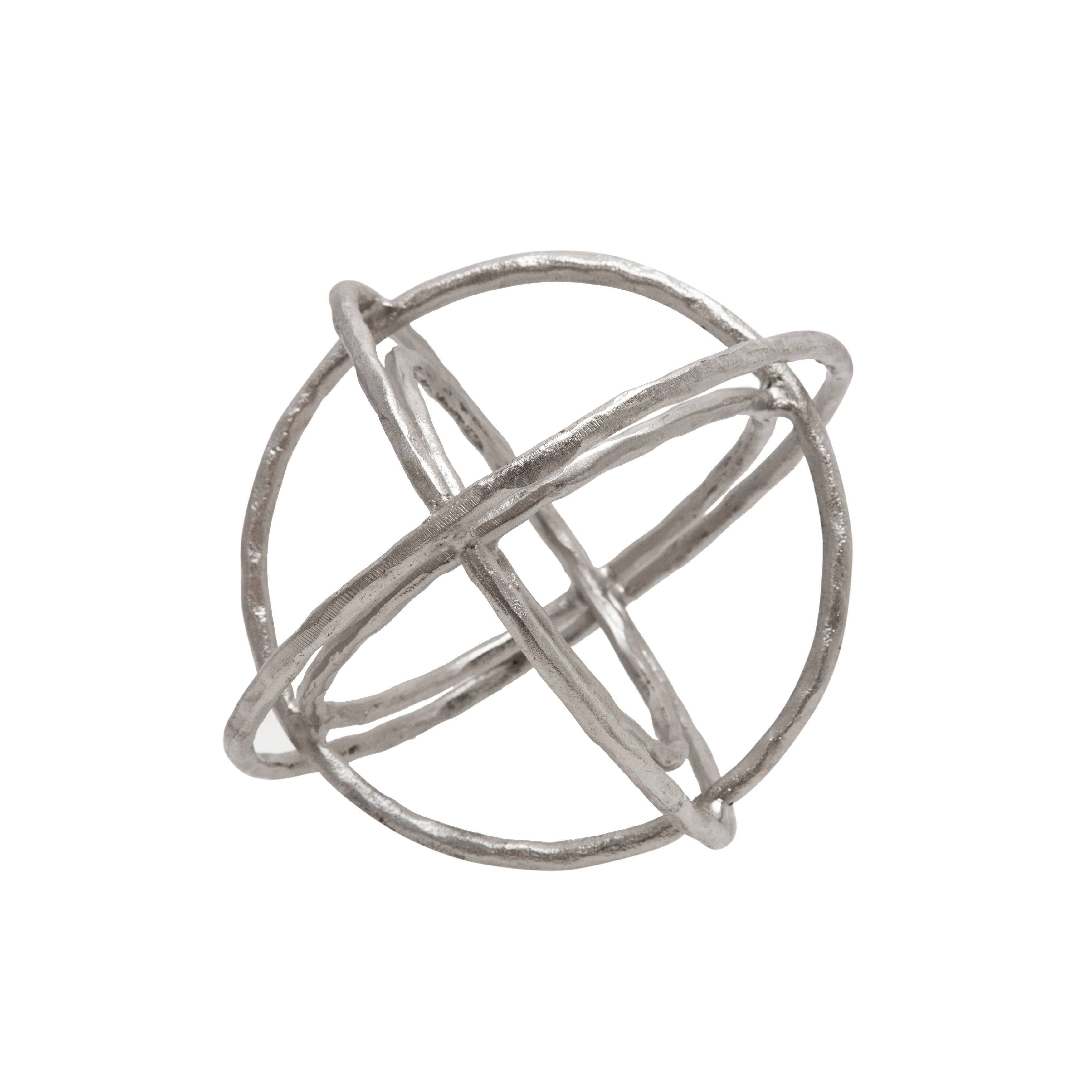 Silver Metal Armillary Orb Table Decor P97391