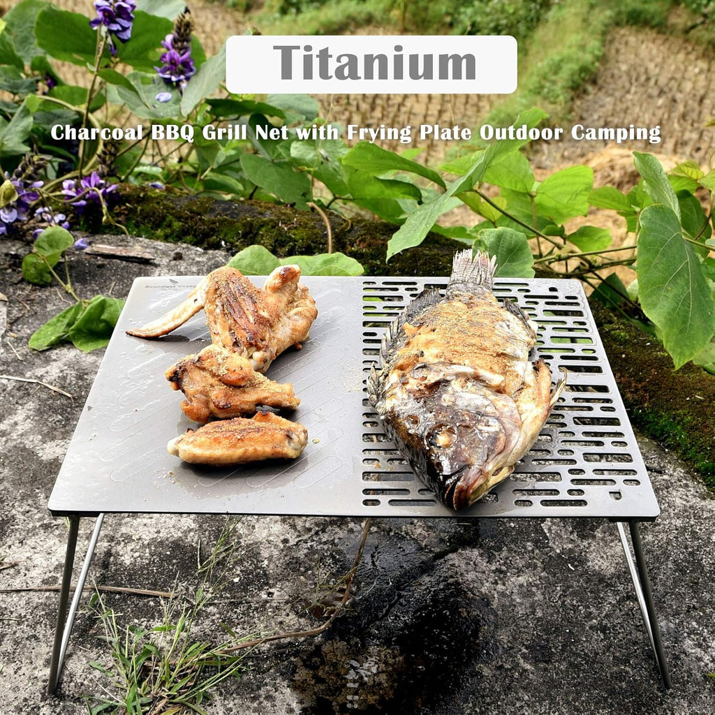 Titanium Folding Campfire Grill with Legs Q5548