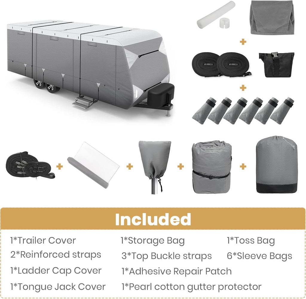 Waterproof Travel Trailer RV Cover with Cotton Lining K21137