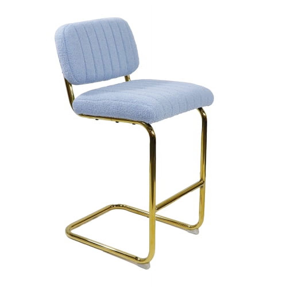 Blue Boucle Upholstered Bar Stools Set of 2 N2894