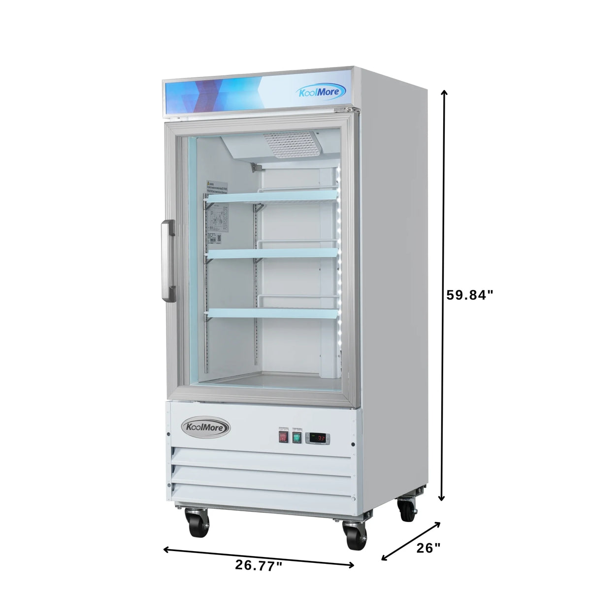 26 in. 1-Door Commercial Display Merchandiser Freezer 9 cu. ft. White V4434