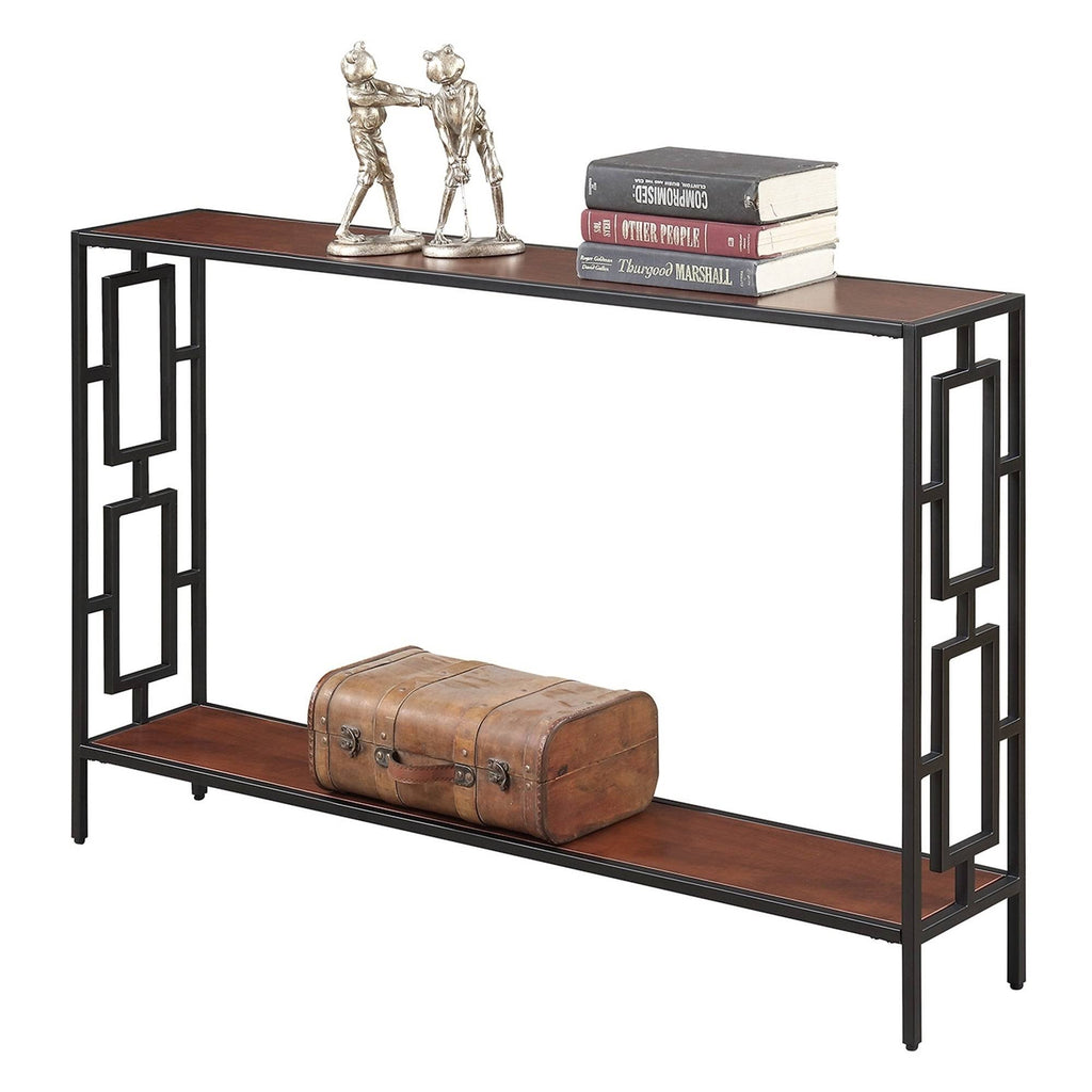 Metal Console Table, Cherry/Black R389987