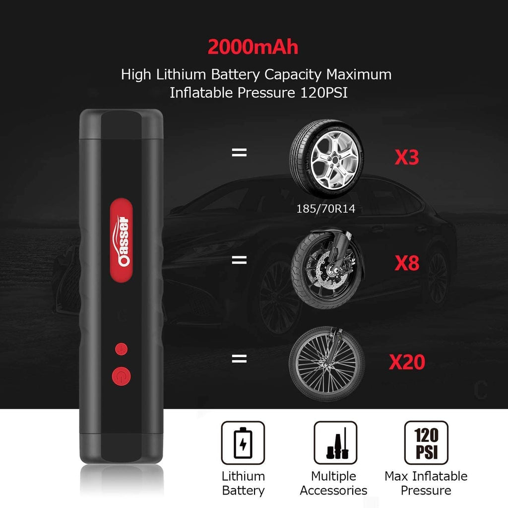 Portable Mini Air Inflator Tire Pump with Digital LCD W547
