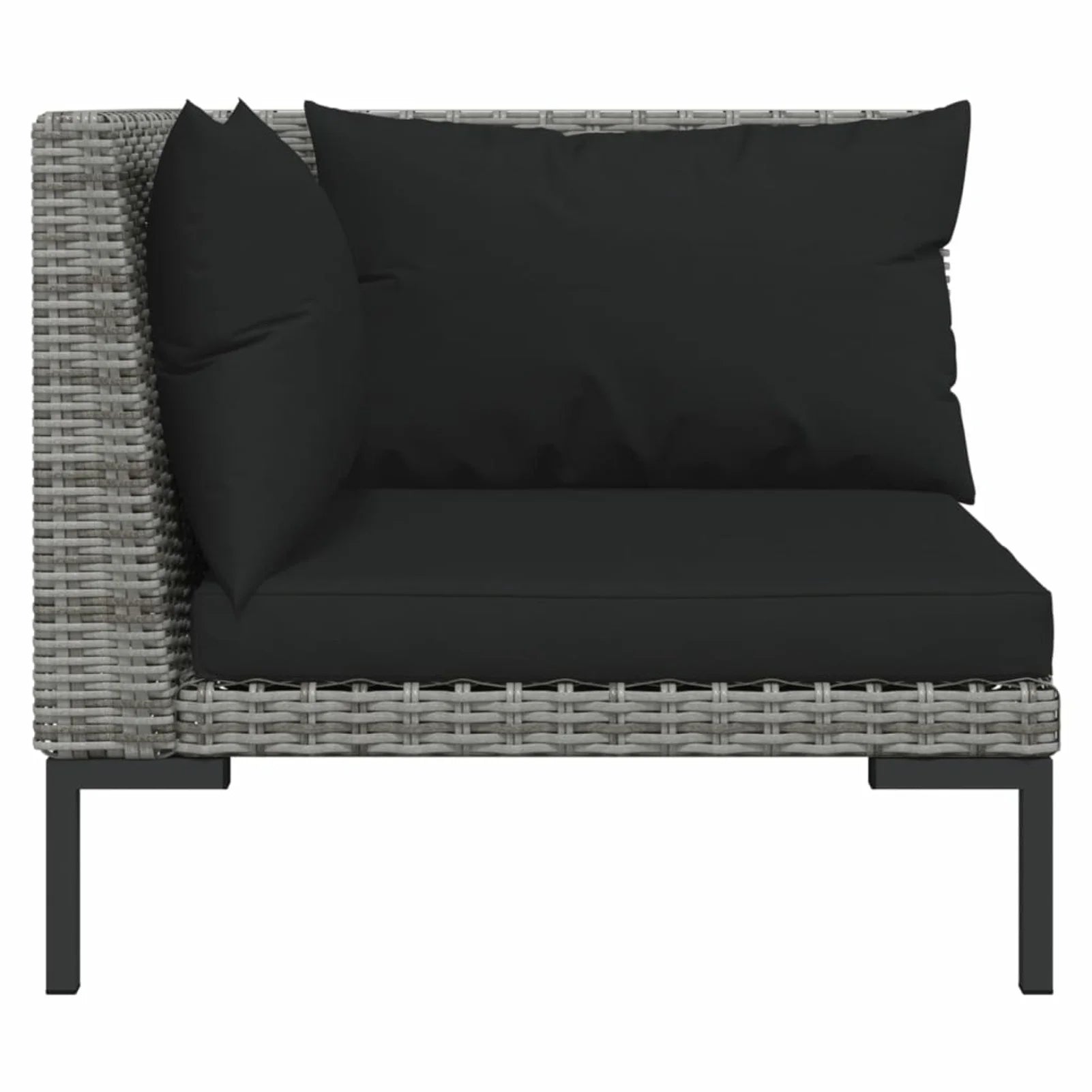 10 Piece Patio Set with Cushions Poly Rattan Dark Gray H505
