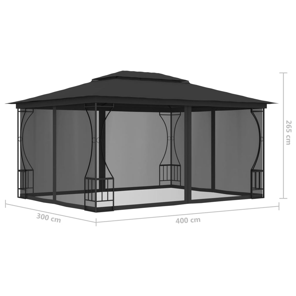 Anthracite Gazebo with Nets Y422