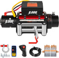 Electric Winch 8000lb Load Capacity 12V Steel Cable Wireless Remote Control S5006