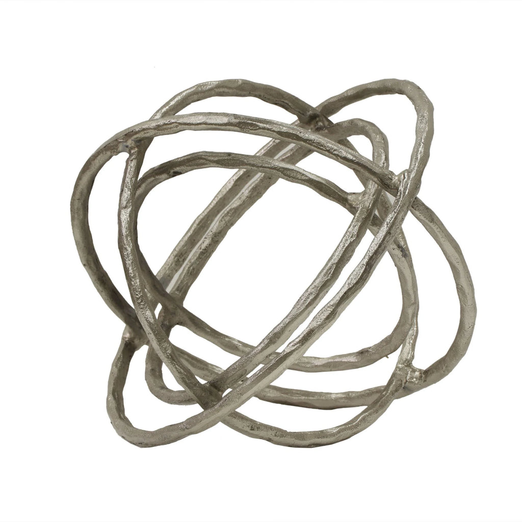 Silver Metal Armillary Orb Table Decor P97391
