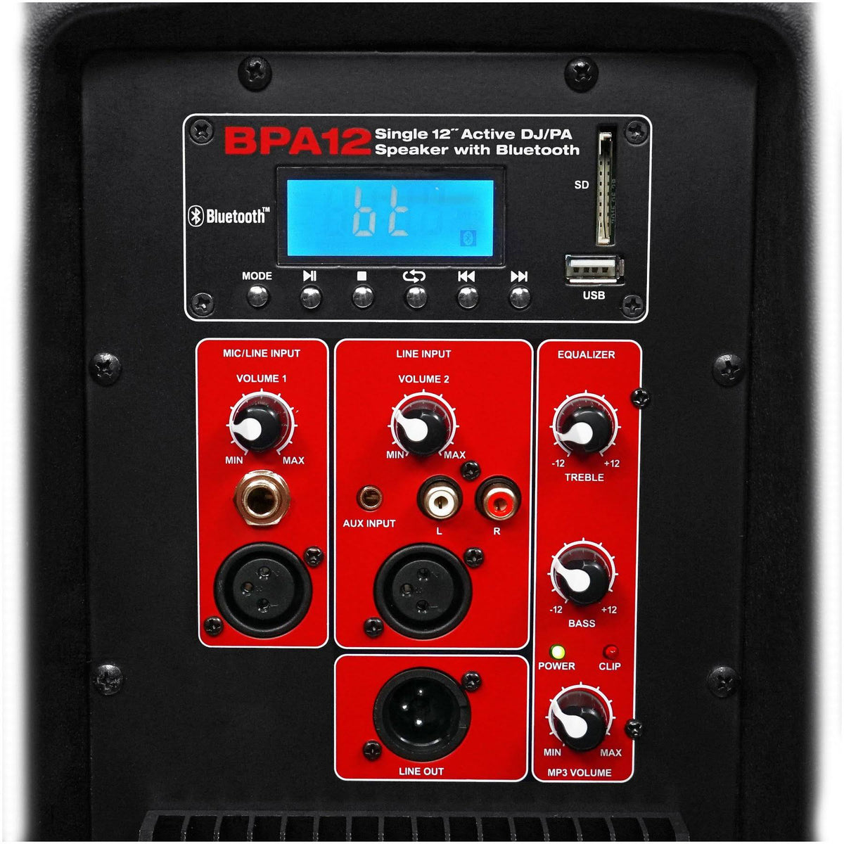 12x22 Powered 600W DJ PA Speakers with Bluetooth and Stands C5391