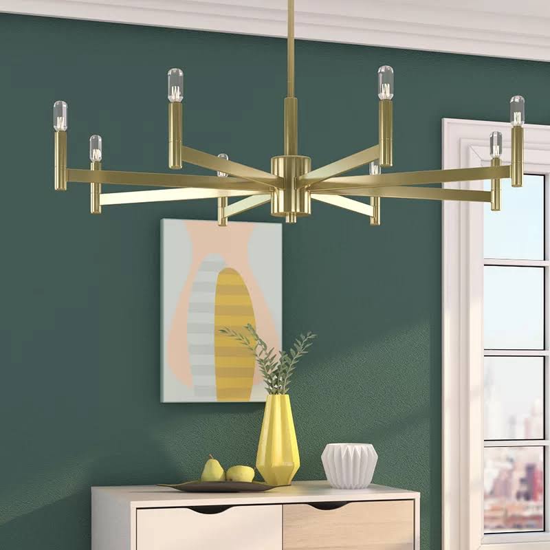 Satin Nickel 8-Light Candle Style Chandelier K24706