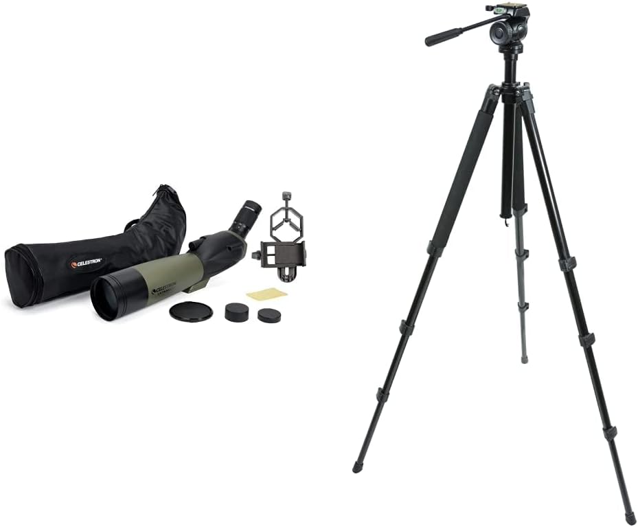 80mm Angled Spotting Scope with Zoom Eyepiece V6872
