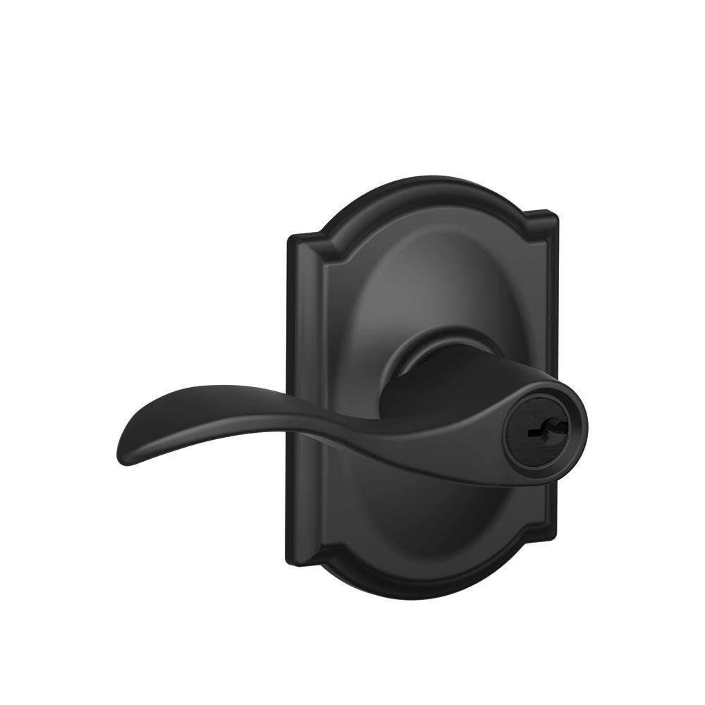 Matte Black Keyed Entry Door Lever A325818