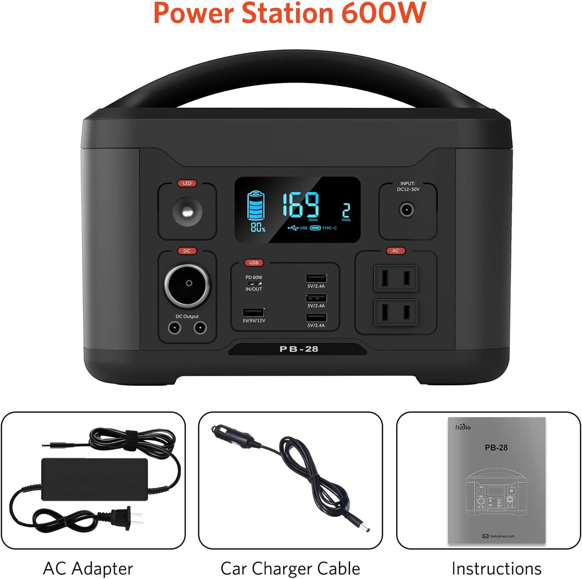 Portable Power Station 626Wh Solar Generator O585