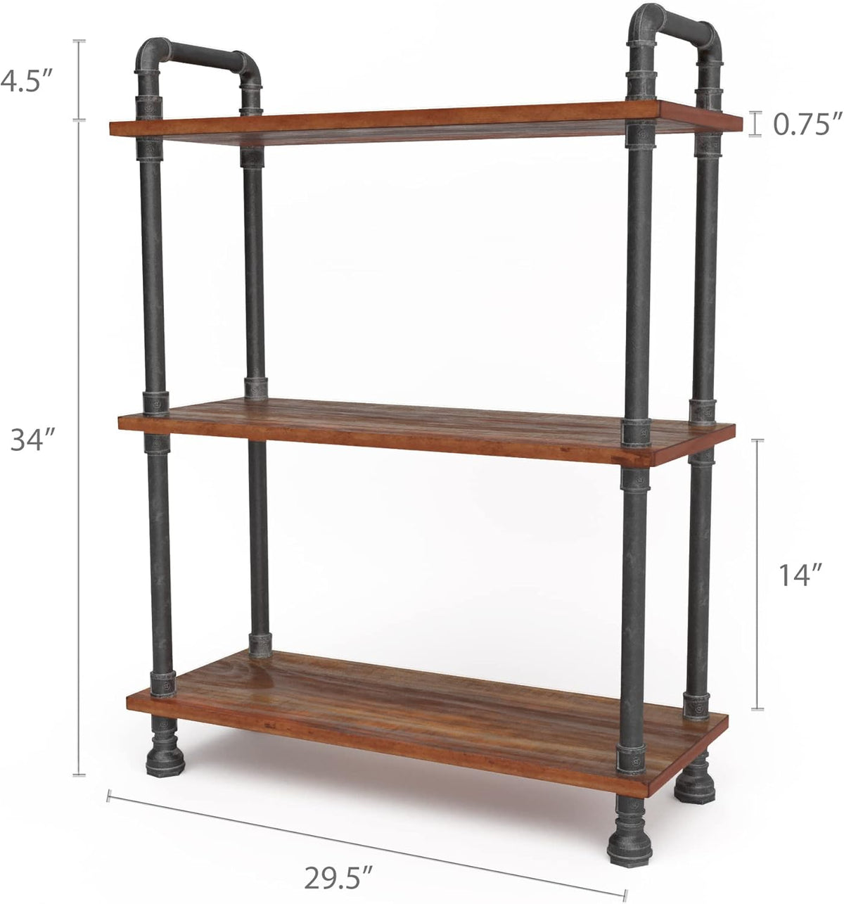 3-Tier Solid Pine Wood Etagere Bookcase H34319