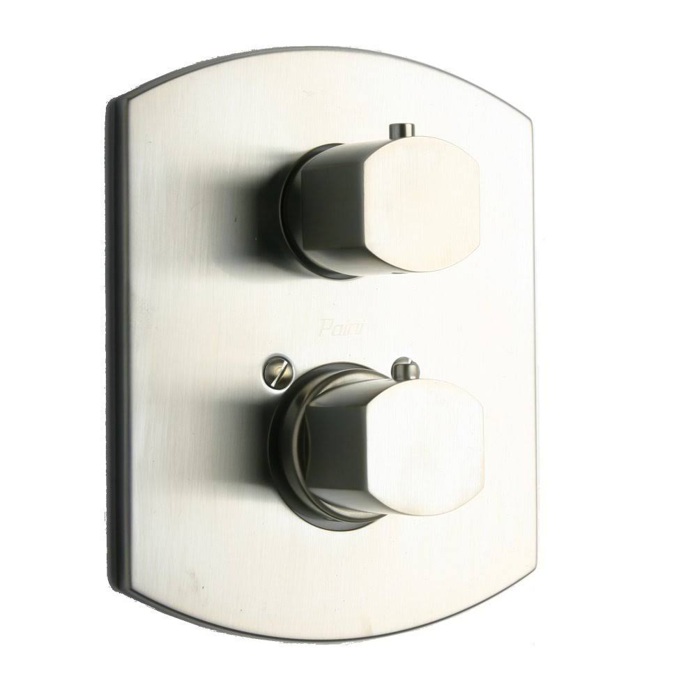 Brushed Nickel Thermostatic Valve with 2 Way Diverter T4837