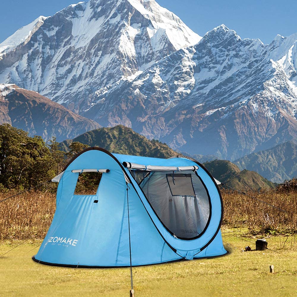 Pop Up Tent 3 4 Person Beach Tent Sun Shelter with UV Protection X599