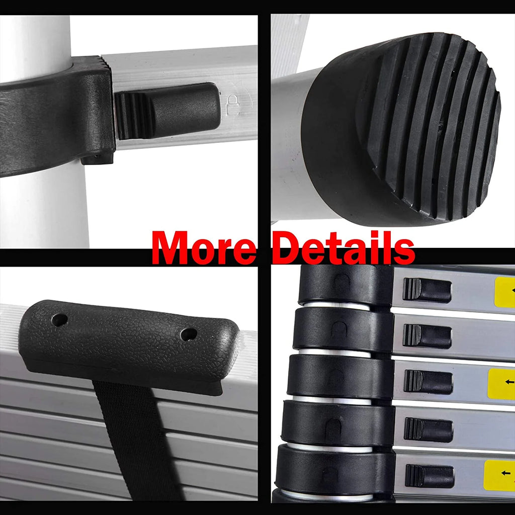 Aluminium Extension Telescopic Ladder with Stand-Off Hook Kit M1373